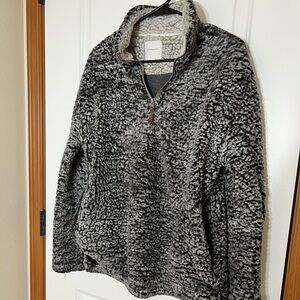 Cozy Gray Sherpa Pullover